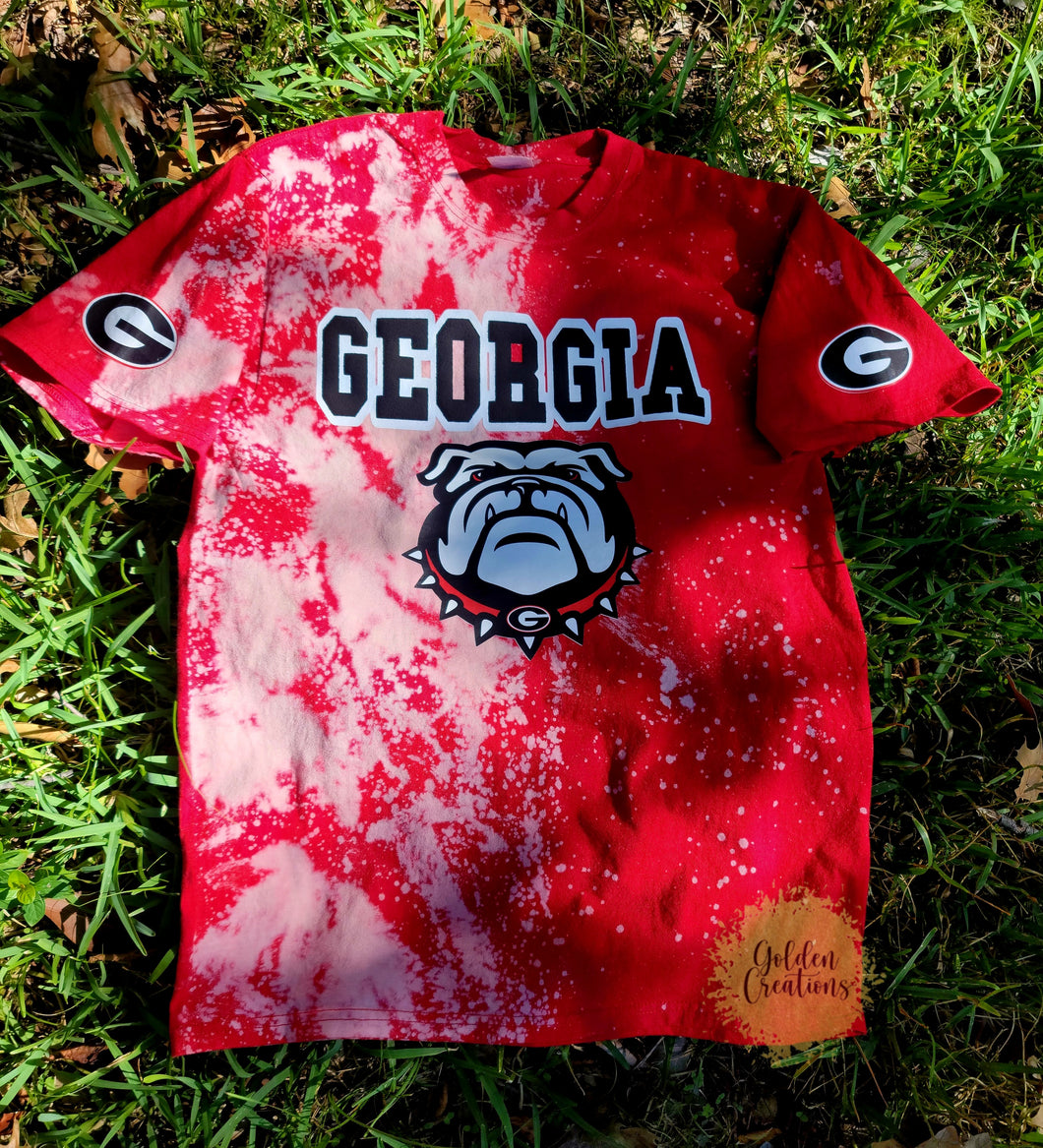 Bleached Georgia Bulldog  T-shirt